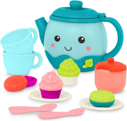 B. Toys B. Play - Toy Set - 17pc Playset - Sounds & Lights - Shape Sorting Desserts - 18 Months + - Musical Tea Party - BX4522Z