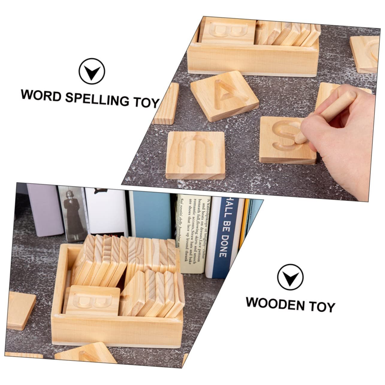 ifundom Educational Plaything Set for Kids Letter Recognition Board English Learning Toys Alphabet Spelling Toy