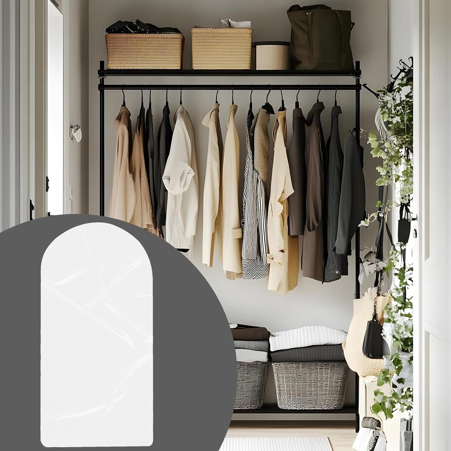 Sealed Bags, Garment Bags, Space Saving Dust Resistant Laundry Solution Neat Organization Extra Capacity Lightweight Design, Clothing Cover for Outdoor Trips, Travel Packing