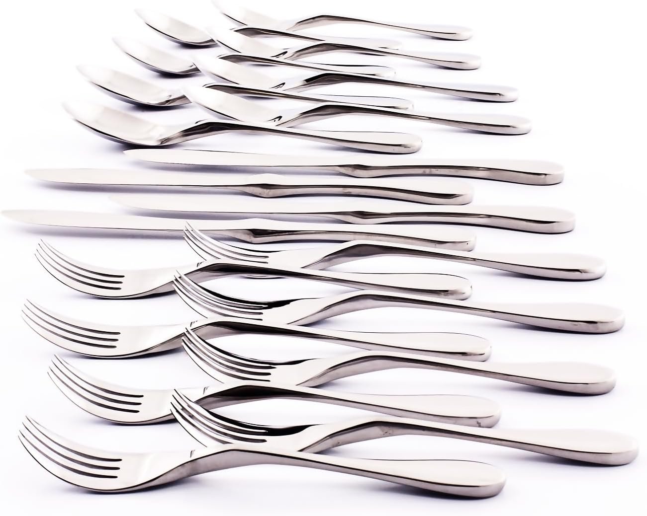 Knork Original Cutlery Utensils Flatware Set, 20 Piece, Gloss Silver