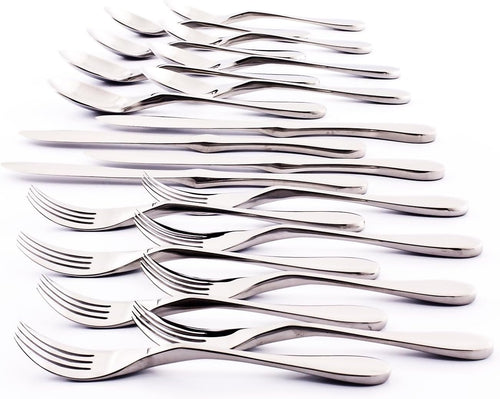 Knork Original Cutlery Utensils Flatware Set, 20 Piece, Gloss Silver