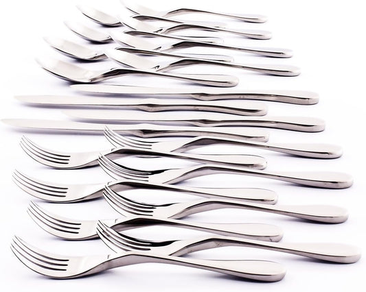 Knork Original Cutlery Utensils Flatware Set, 20 Piece, Gloss Silver