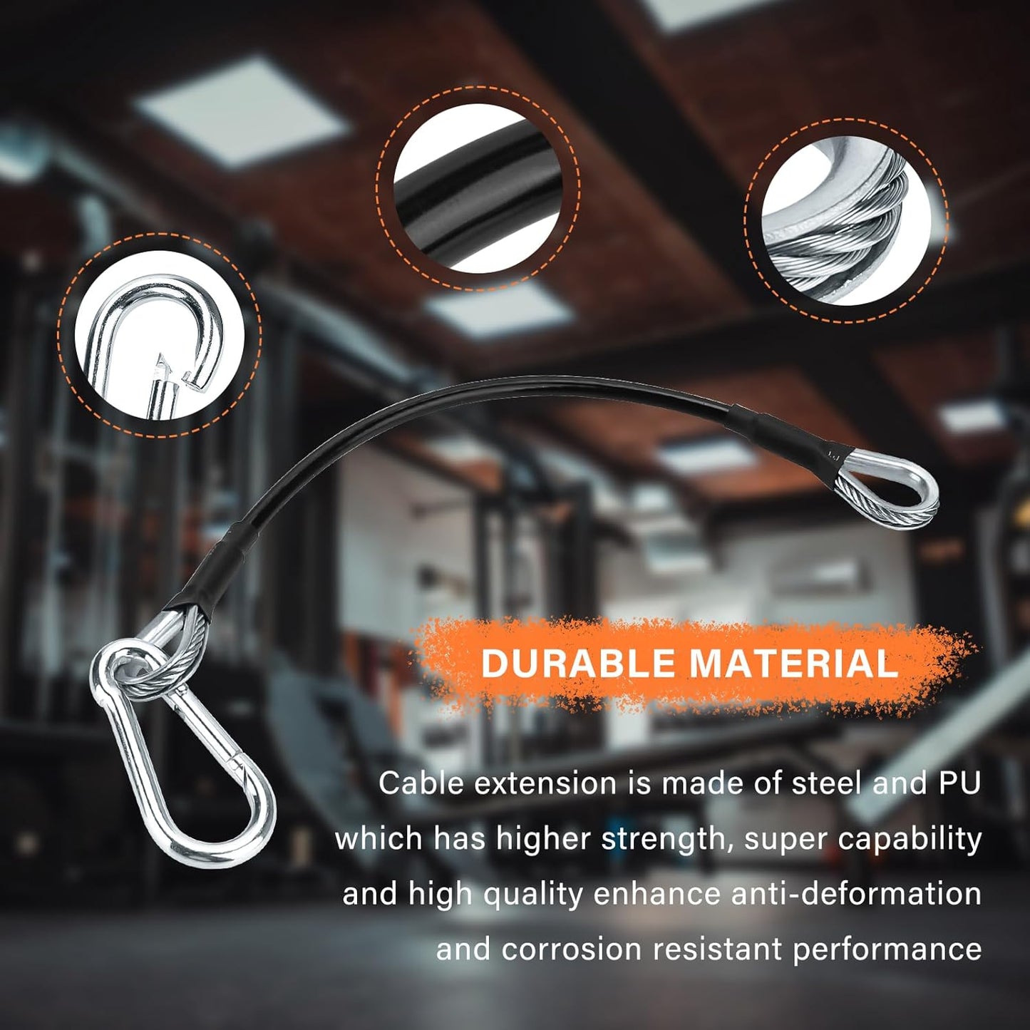 'ArrogantF 10'' Gym Cable Extension Compatible with Bowflex Home Gym Accessories,for LAT/Tricep Pull Down and Leg Extensions Machine'