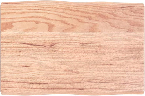 Light Brown Oak Wood Tabletop, 60x40x4 cm, Solid Treated Surface, Live Edge Design, Replacement for Kitchen Coffee Table, Dining Table, Desk Top, Countertop