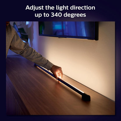 Philips HUE White & Color Ambiance Play Gradient Light Tube Compact, Color Changing, Bluetooth & Zigbee Compatible, Voice Activated with Alexa, HomeKit & Google Assistant, Music Sync, Black