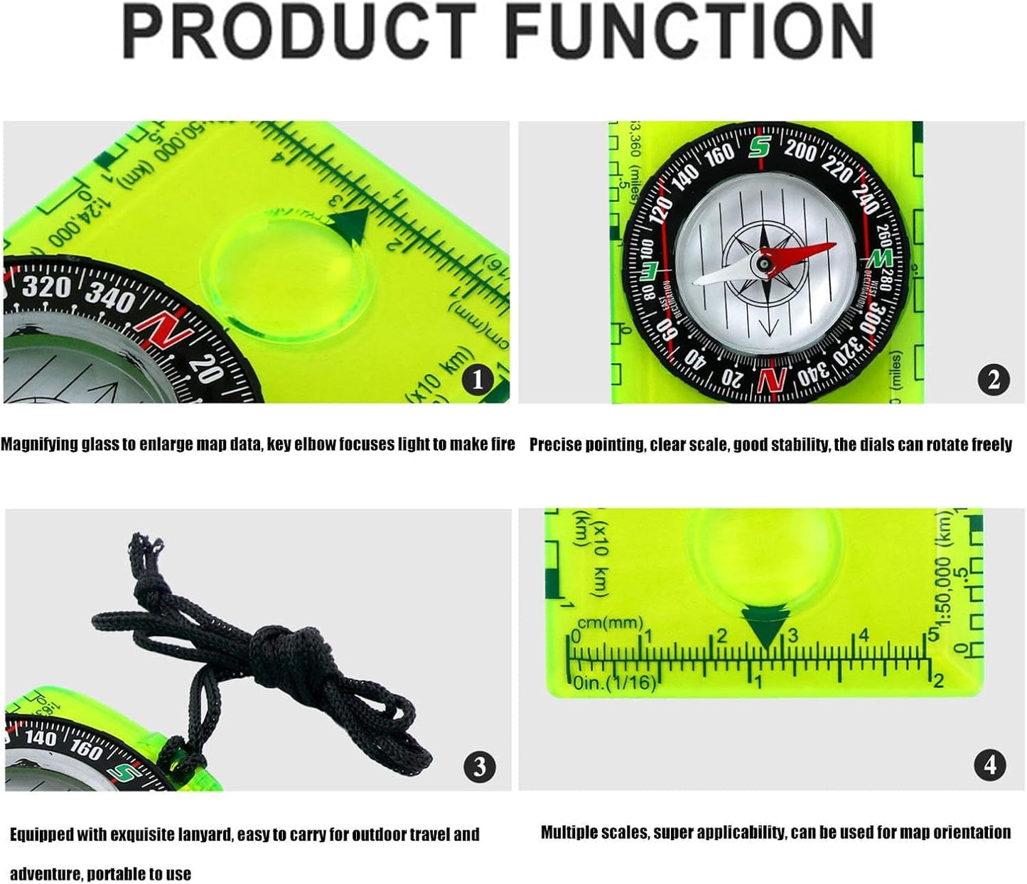Lightweight Compass for Hiking | Precise Orienteering Compass for Outdoor | User Friendly Camping Gear, Lightweight Travel Supplies for Survival