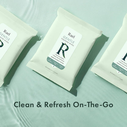 Rael Flushable Feminine pH Wipes - Travel Size, All Skin Types, Paraben Free, pH-Balanced, Daily Use (10 Count, Pack of 3)