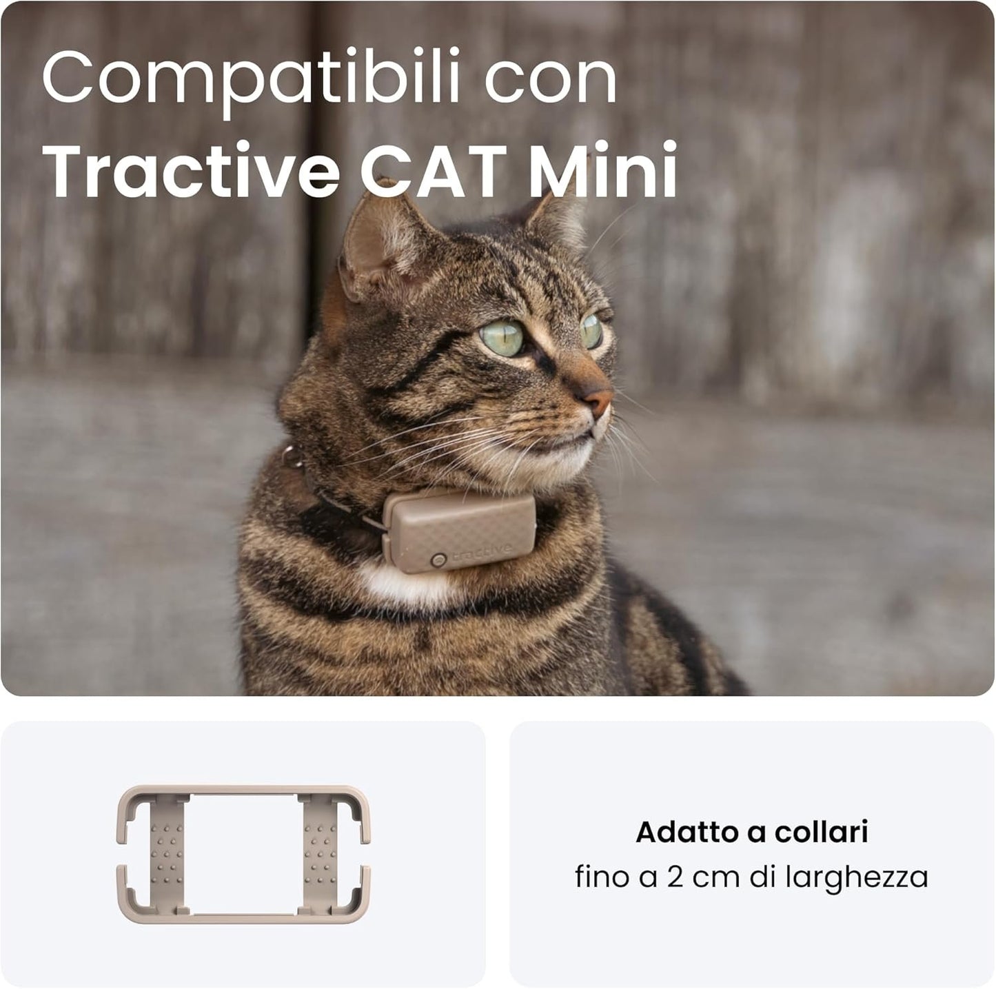 Tractive - Cat Mini Cat GPS Plastic Holder (x2) for your adventures safely