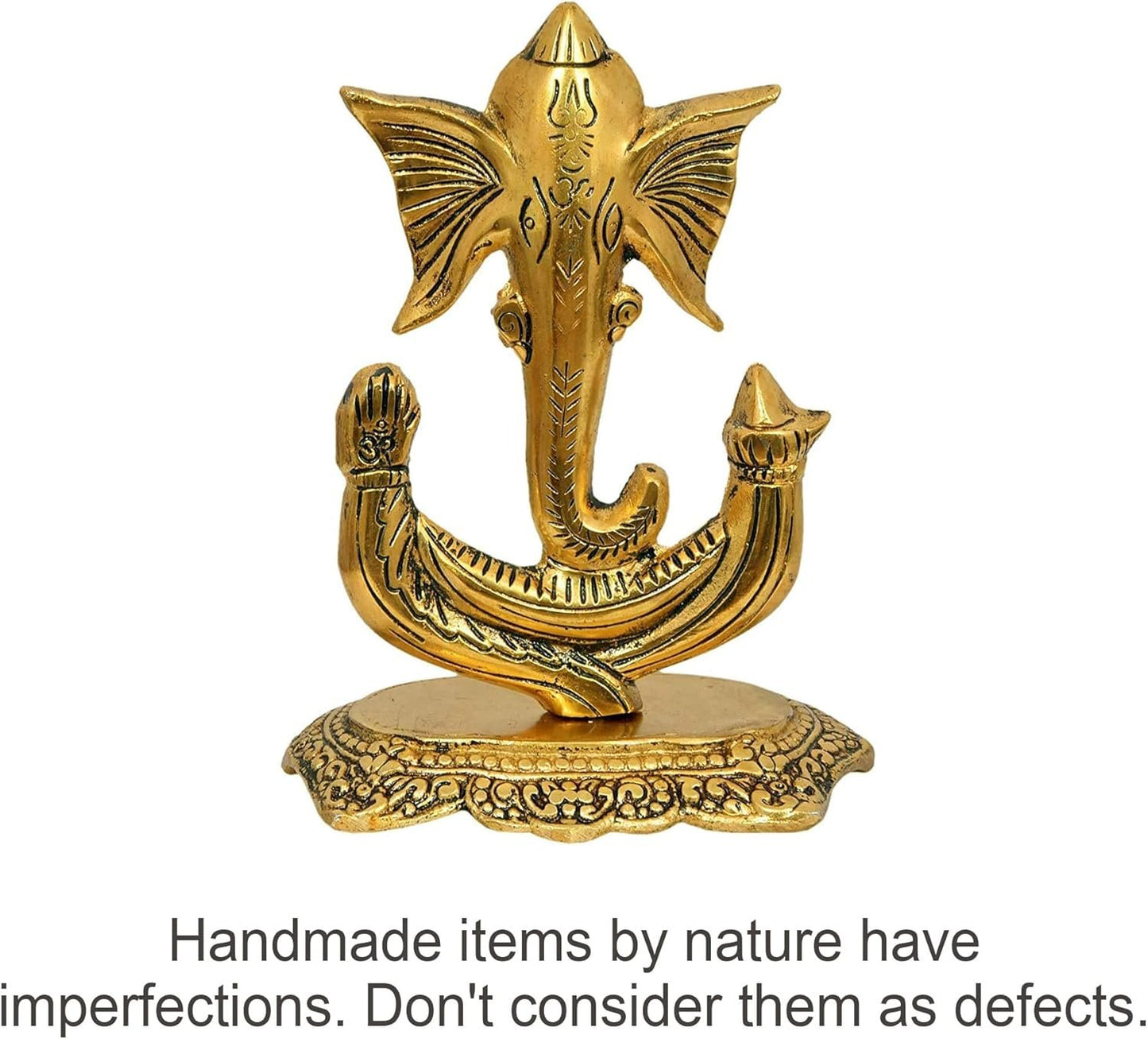 Wonder Care | Ganesha Statue Sculpted in Great Detail in Ivory Antique Finish - Ganesh Idol for Car | Home Decor | Mandir | Gift | Hindu God Idol