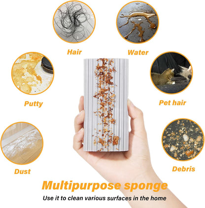 2-Pack Damp Clean Duster Sponge, Magic Cleaning Sponge Baseboard Cleaner Duster Sponge Tool, Dusters for Cleaning Baseboards, Vents, Mirrors, Ceiling Fan & Cobweb, No Dust Flying and Spreading…