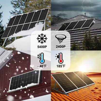 DOKIO Solar Panel 100 Watt 18 Volt Monocrystalline PV Module Power Charger for RV Marine Rooftop Farm Battery and Other Off-Grid Applications Single