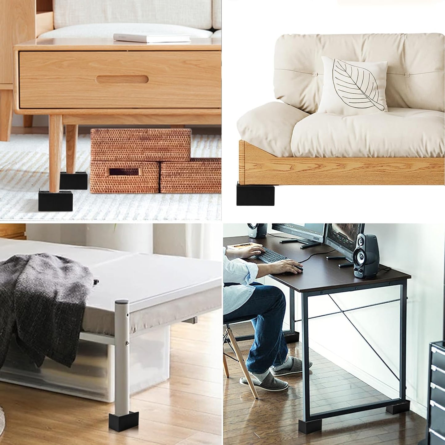 Uping Bed Risers for Furniture Table Riser Sofa Bed Riser Feet Furniture Riser, Height Increased by 5.5 cm
