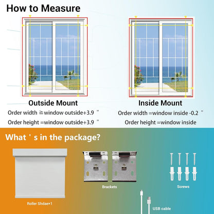 Blindify Motorized Blinds with Remote, Light Filtering Smart Roller Blinds Compatible with Apple Homekit Google Home and Alexa, Automatic Window Blinds Customize, White