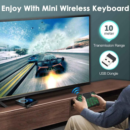 T95 Android TV Box 2024, Android 10.0 TV Box 4GB RAM 64GB ROM, EASYTONE Android Box H616 Quad-Core 6K Full HD 5G Dual-Band Wi-Fi BT5.0 H.265 Smart TV Box with Baclight Wireless Keyboard