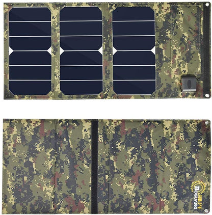 Portable Solar Charger Power Bank, Waterproof Solar Battery Pack with 3 Solar Panels for Phone and Camping Travel