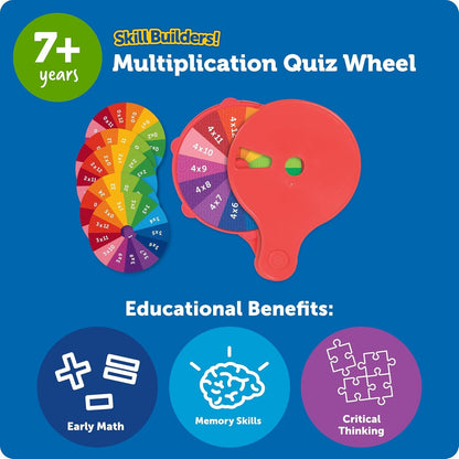 Learning Resources Skill Builders! Multiplication Quiz Wheel, Math Fidget Toy, Number Flash Cards, Math Fidget Spinner, Ages 6+, 15 Pieces