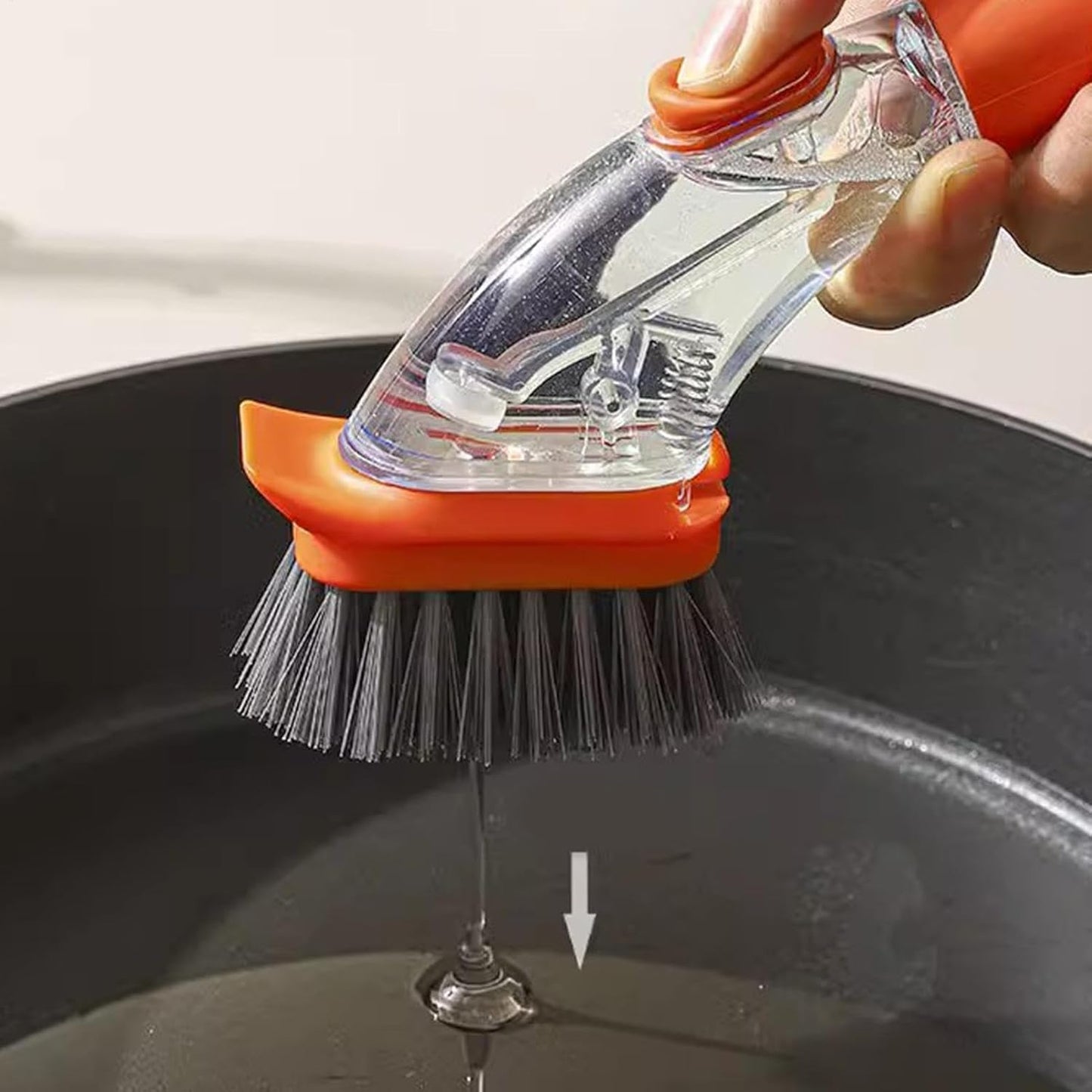 Soap Dispensing Dish Brush, Dish Scrubber Brush, Kitchen Scrub Brush, Handheld Soap Dispensing Brush, Dishes Pots Pans Sink Cleaning Brush for Dishes, Efficient Cleaning Tool for Kitchen Essentials