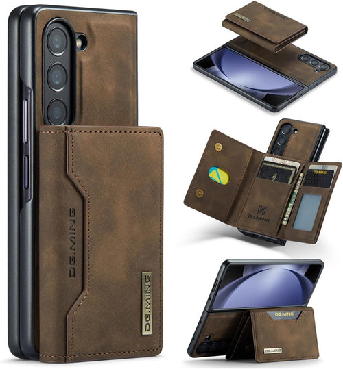 Nexue Detachable Wallet Case for Samsung Galaxy Z Fold 4,Premium Leather Magnetic Back Cover Shockproof Phone Case with Trifold Card Holder Wallet for Samsung Galaxy Z Fold 4,Coffee