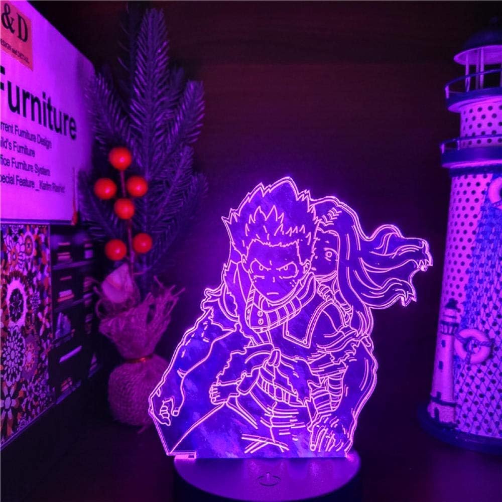 Lampada illusione 3D Luce notturna a LED Anime Boku No Hero Academia Midoriya Izuku Eri Colorful Change Touch Oggettistica per la casa Stanza dei regali del bambino Regalo della ragazza del ragazzo