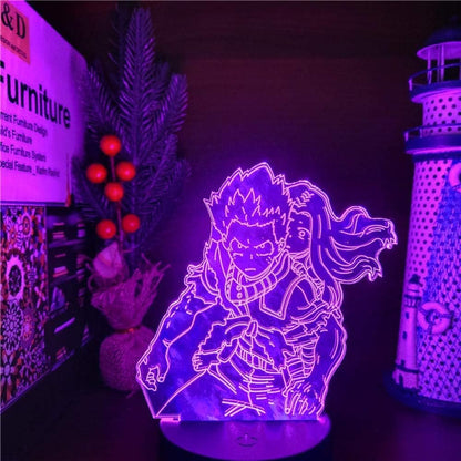 Lampada illusione 3D Luce notturna a LED Anime Boku No Hero Academia Midoriya Izuku Eri Colorful Change Touch Oggettistica per la casa Stanza dei regali del bambino Regalo della ragazza del ragazzo