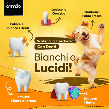 3 Heads Dog Toothbrush + Finger Brush + 2 Toothpaste for Dogs, Cleaning Kit for Dogs, Toothbrush and Toothpaste for Dogs, Anti-artartar Dog Toothbrush, Dog Toothbrush for Fresh Breath