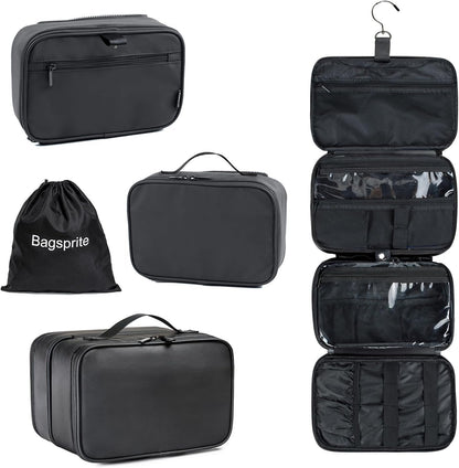 Hanging Toiletry Bag for Men and Women, BAGSPRITE Travel Bag for Toiletries, Water-resistant Shaving Bag for Men Travel, Toiletry Bags for Traveling, Large Travel Size Toiletry Organizer, Travel Case
