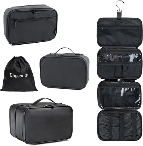 Hanging Toiletry Bag for Men and Women, BAGSPRITE Travel Bag for Toiletries, Water-resistant Shaving Bag for Men Travel, Toiletry Bags for Traveling, Large Travel Size Toiletry Organizer, Travel Case