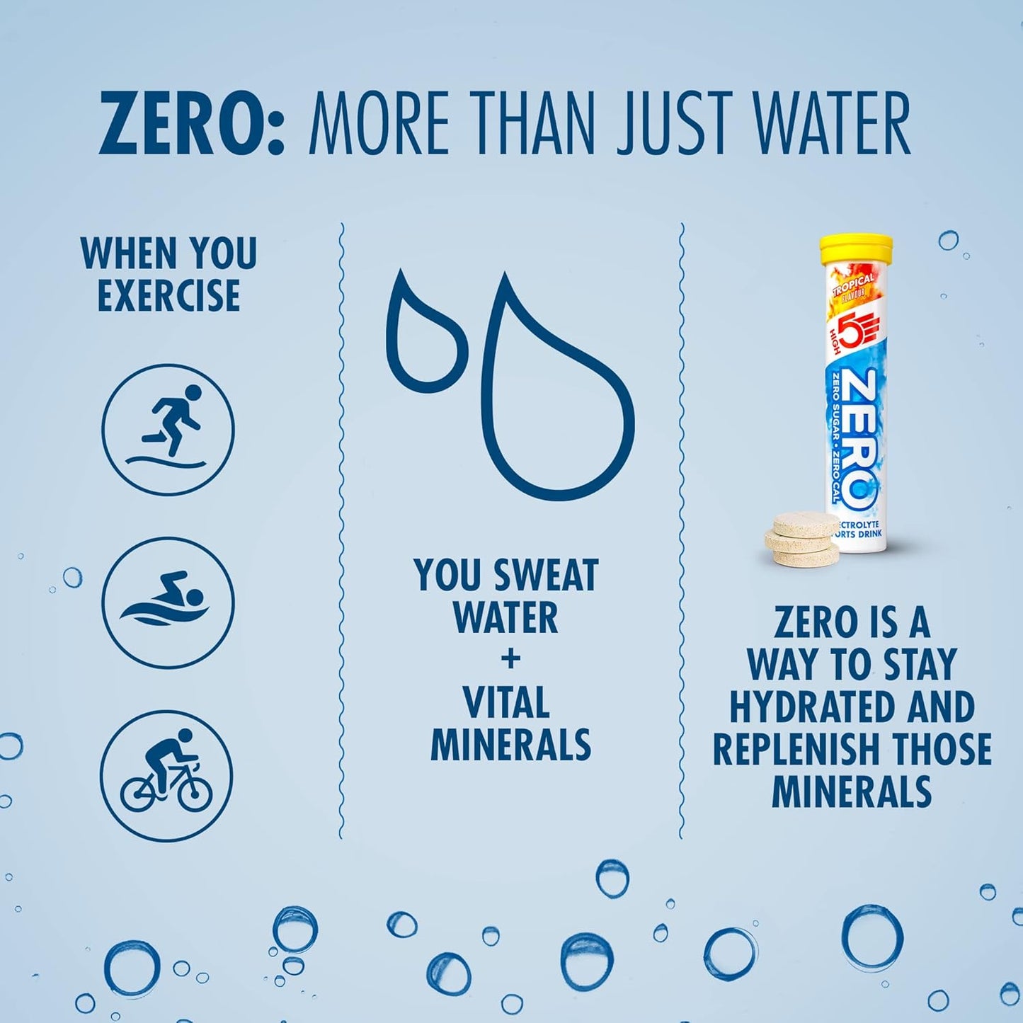 HIGH5 ZERO Electrolyte Hydration Tablets Added Vitamin C - (Tropical, 20 Tab Tube)