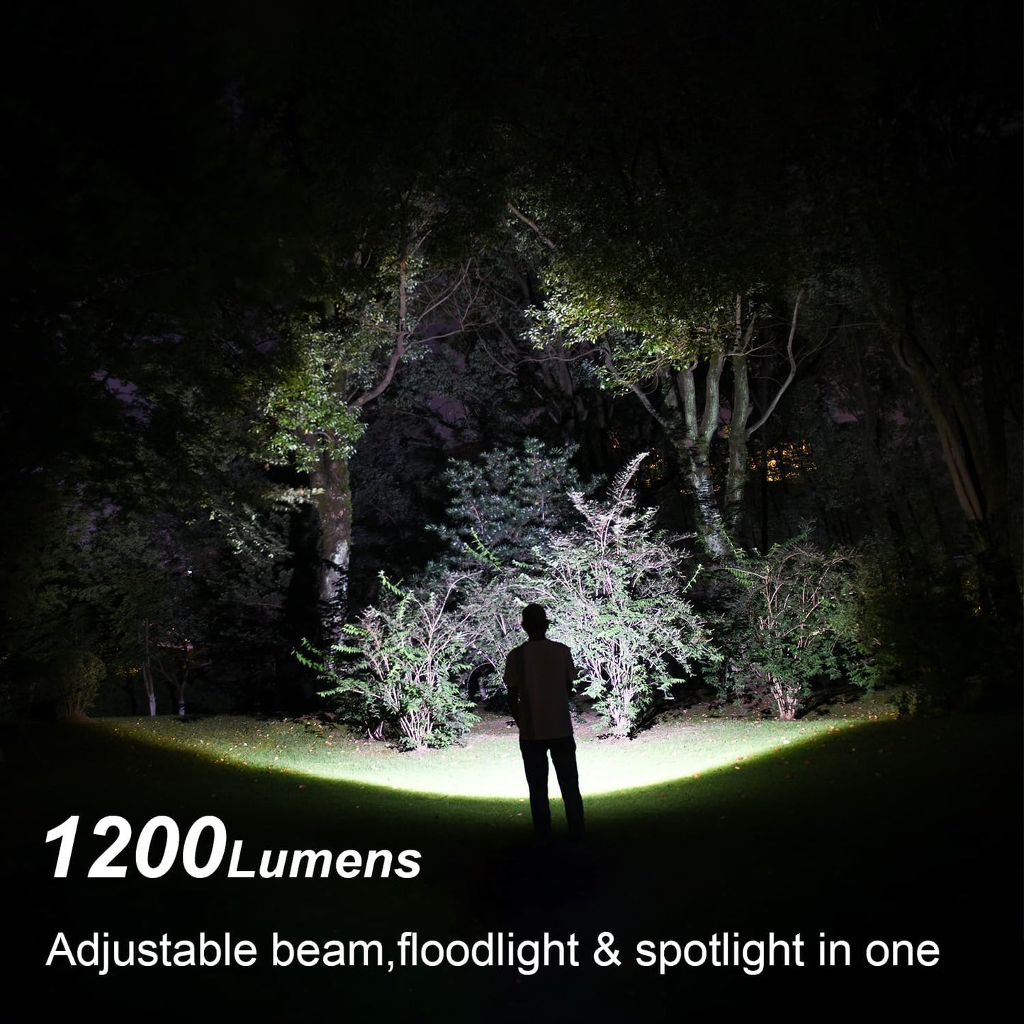EXPLITE Rechargeable Flashlight USB-C Magnetic Zoom Dual Power 3AAA, Camp Lantern Flashlights Diffuser 1200 High Lumens, Powerful Tactical Flash Light Torch for Home, Emergency, Police