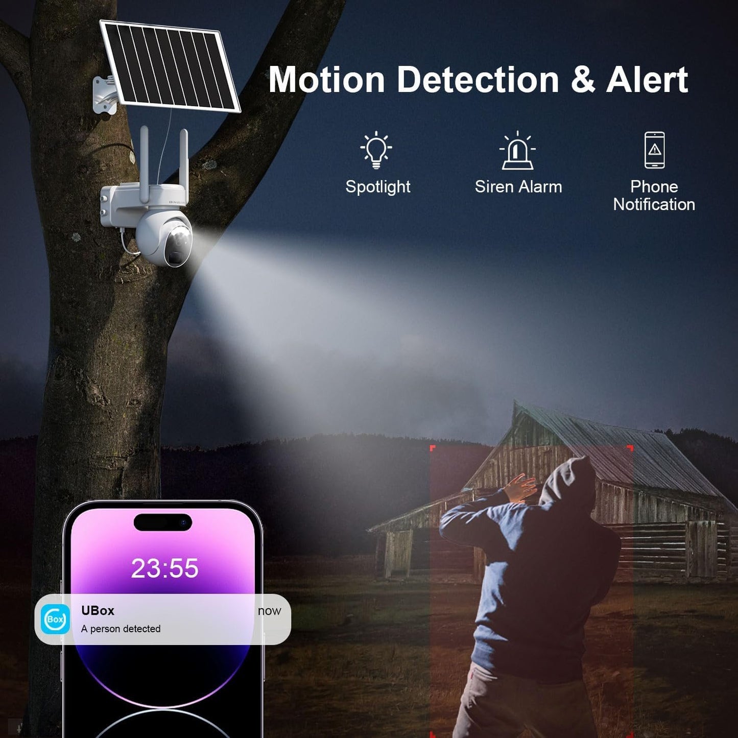 4G LTE Cellular Security Camera Outdoor, Surveillance Camera for Home Security, Outdoor Security Camera Wireless, Solar Security Cameras, 360 Camera with Live View, 2-Way Talk, PIR Sensor, 2K HD