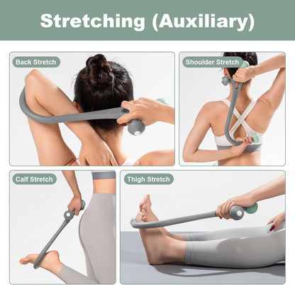 Massage Cane for Neck, Back & Shoulders – Handheld Deep Tissue Massager with Ergonomic Hook Design – Myofascial Release Tool for Trigger Points, Muscle Knots & Tension Relief – Portable Therapy Stick