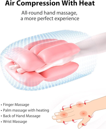 CINCOM Upgraded Hand Massager, Rechargeable Hand Massager with Heat and Compression for Arthritis and Carpal Tunnel with Touch Screen, Birthday Gifts for Women Men Elderly