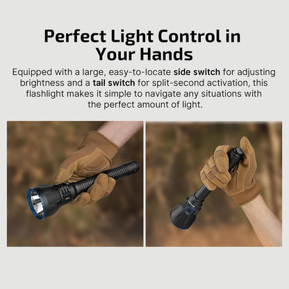 OLIGHT Javelot Turbo 2 Rechargeable Tactical Flashlight, 1800 Lumens Long Beam Flashlight with Max. 4921ft Throw, Powerful LED Flash Light for Hunting, Search and Rescue (Black)