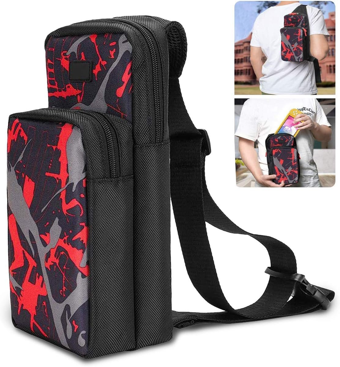 AIOMEST Travel Bag, Accessory Durable Shoulder Bag, Cross Body Backpack with Breathable Mesh, Carrying Case for Game Sets