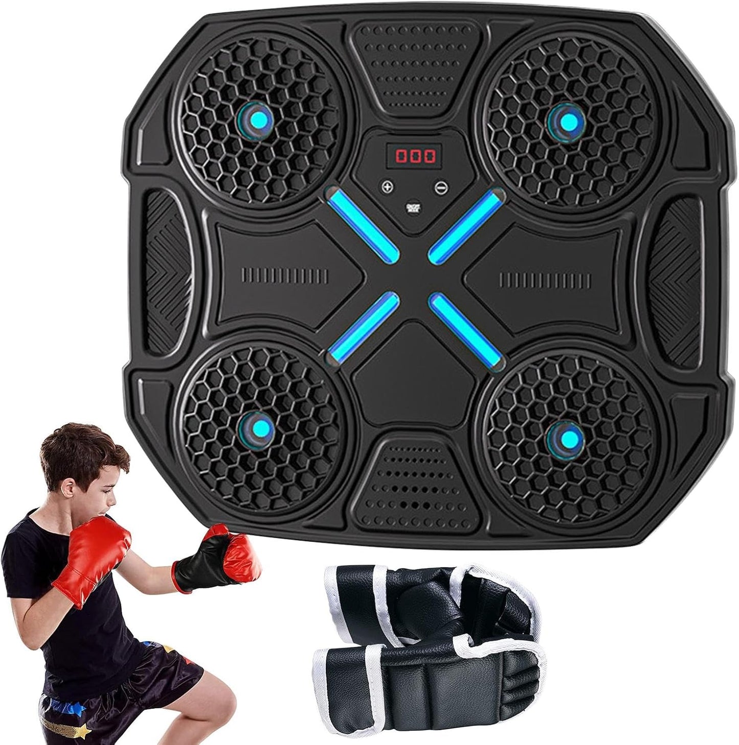 Attrezzatura da boxe high-tech, Allenatore di punzonatura integrato con musica, Punzonatrice per fitness, di boxe intelligente con guanti, Macchina da boxe con display musicale, Punzonatrice