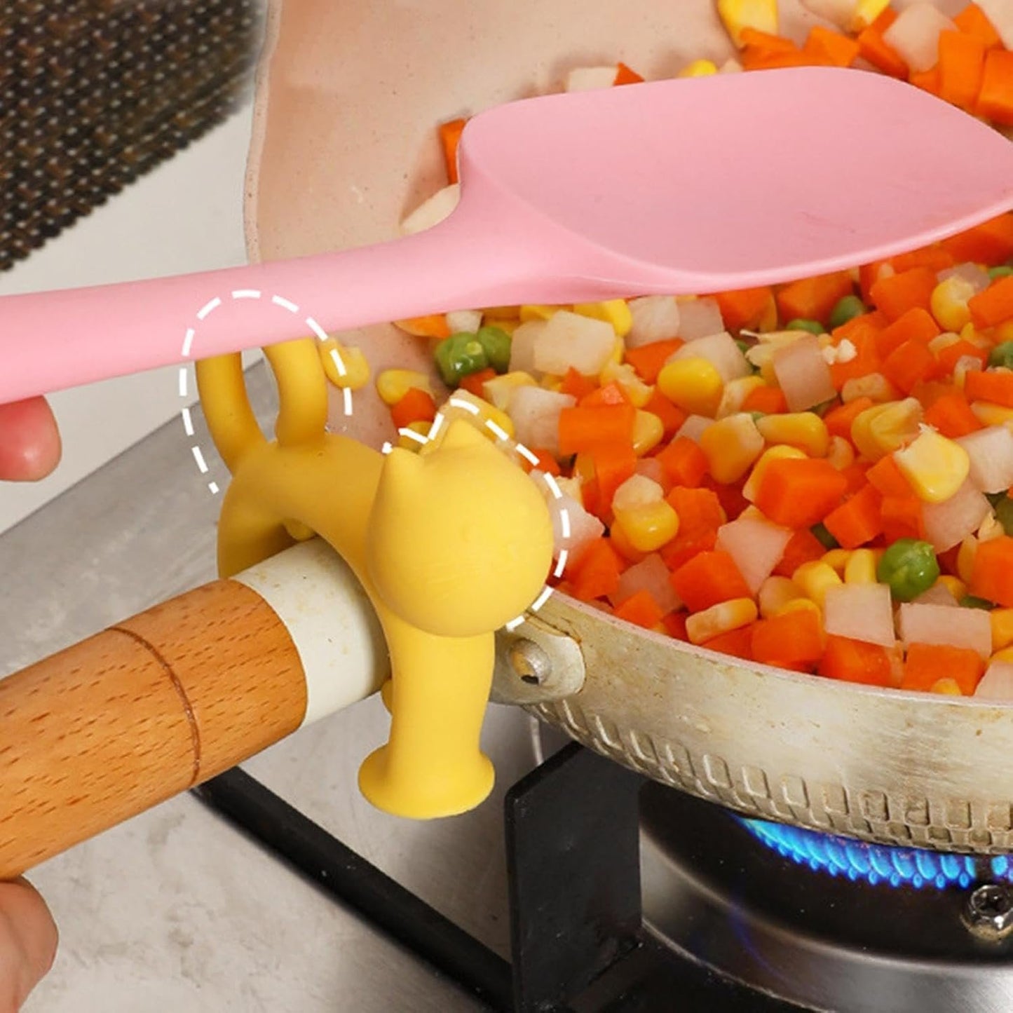 Cat Spatula Holder, Silicone Spatula Holder - Cat Spoon Rack | Heat Resistant Kitchen Utensil Home Restaurant Kitchen Gadgets