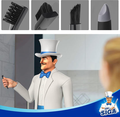 MR.SIGA Grout Cleaner Brush Set - Detail Cleaning Brush Set for Tile, Sink, Drain, Grout and Edge, Crevice Cleaning