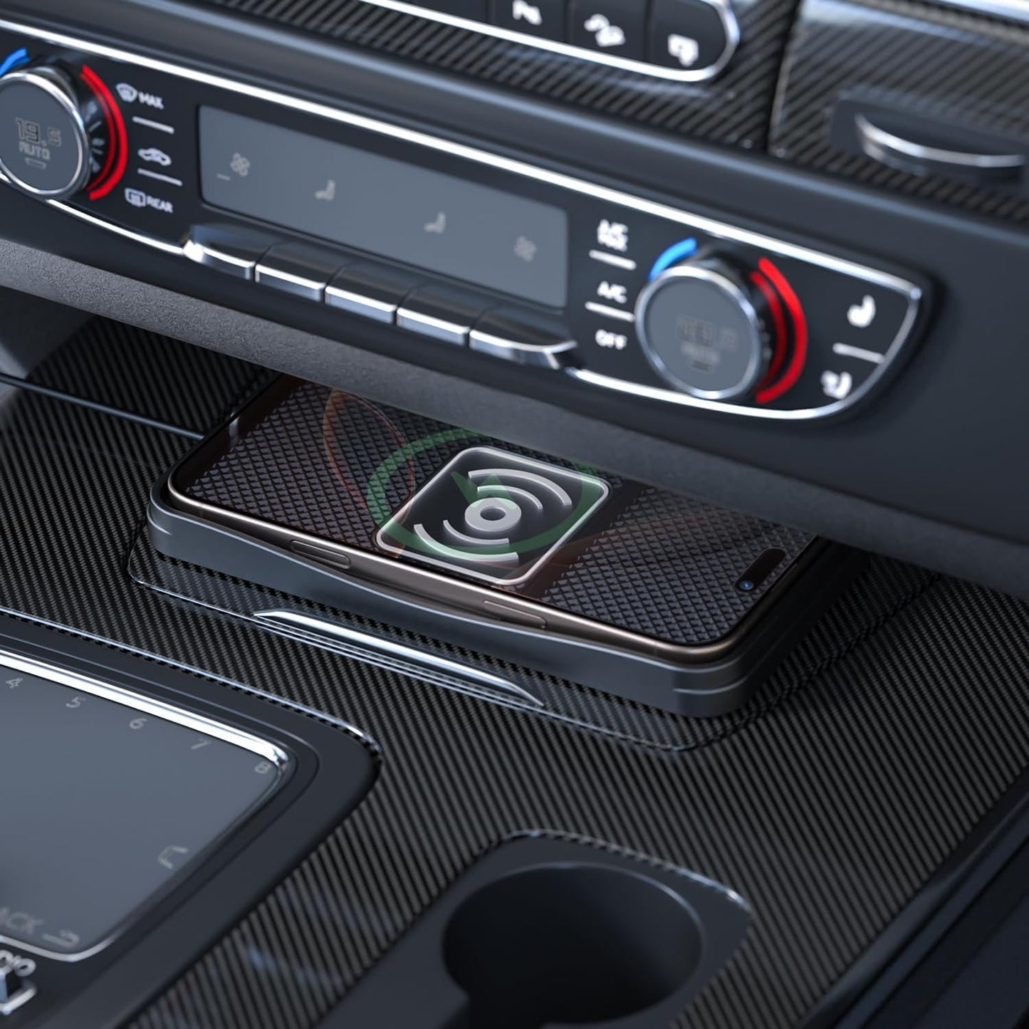 Wireless car Charger Charging pad 15W Fast Wireless Phone Charger Non Slip FastCharger for car Cell Phone Cordless Charging mat Compatible with iPhone 16/15/14/13/12 Pro Max,Samsung S23 S22 S20(S13)