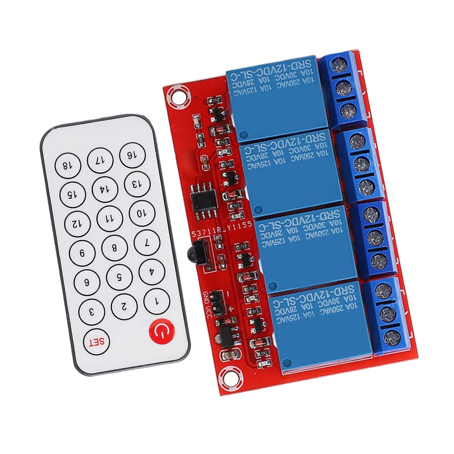 4 Channel Relay Module Infrared Remote Control Switch Set for Home Automation System (12V)