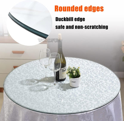 35-100 cm Round Tempered Glass Tabletop, Polished Edges, Durevole Crystal Surface for Dining Table, Elegant Round Glass Table Board, Sturdy and Long Lasting Design