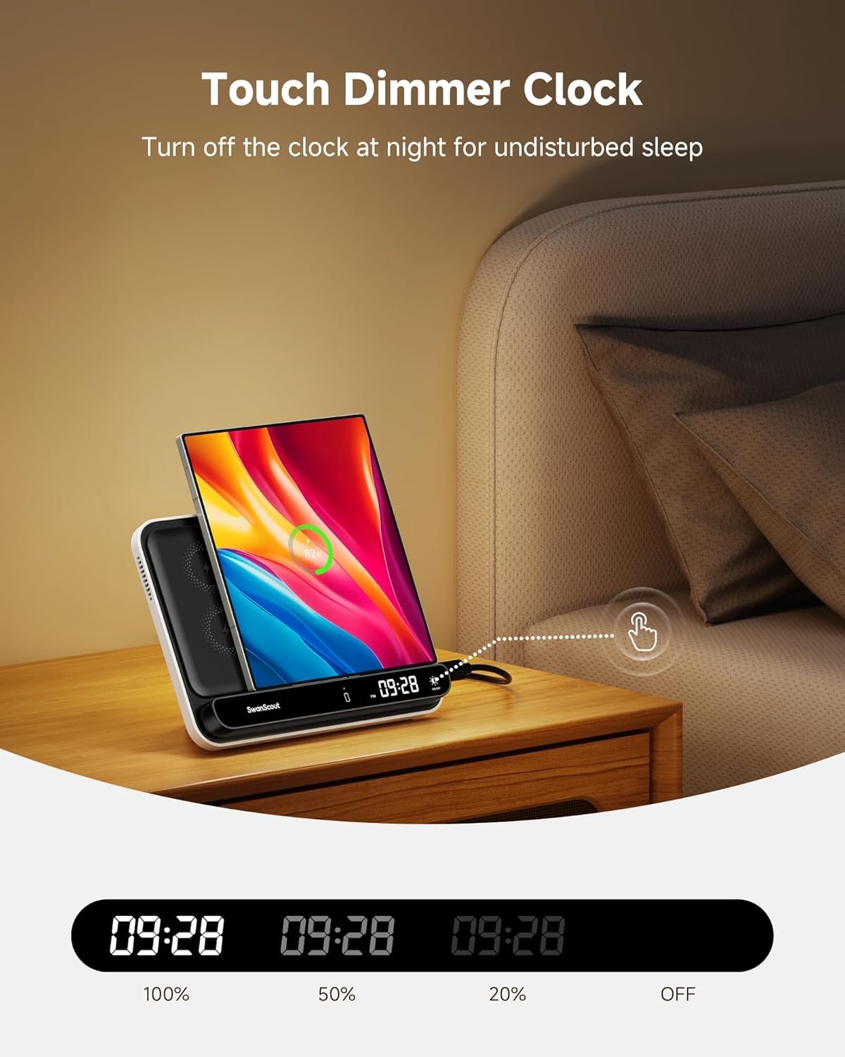 SwanScout 30W Dual Phone Wireless Charger, Wireless Charger for Samsung Z Fold/Google Pixel 9 Pro Fold, SwanScout 504F, Charging Station for Samsung S25/S24/S23, iPhone 16/15/14, Pixel 9/8/7/6