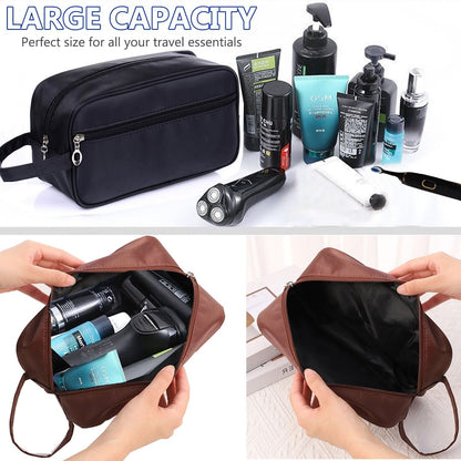 Toiletry Bag for Men, Veyarien Portable Travel Wash Bags, Water-Resistant Shaving Bag Gym Shower Bathroom Bag Dopp Kit Make Up Bag Toiletries Accessories Organizer (Black)