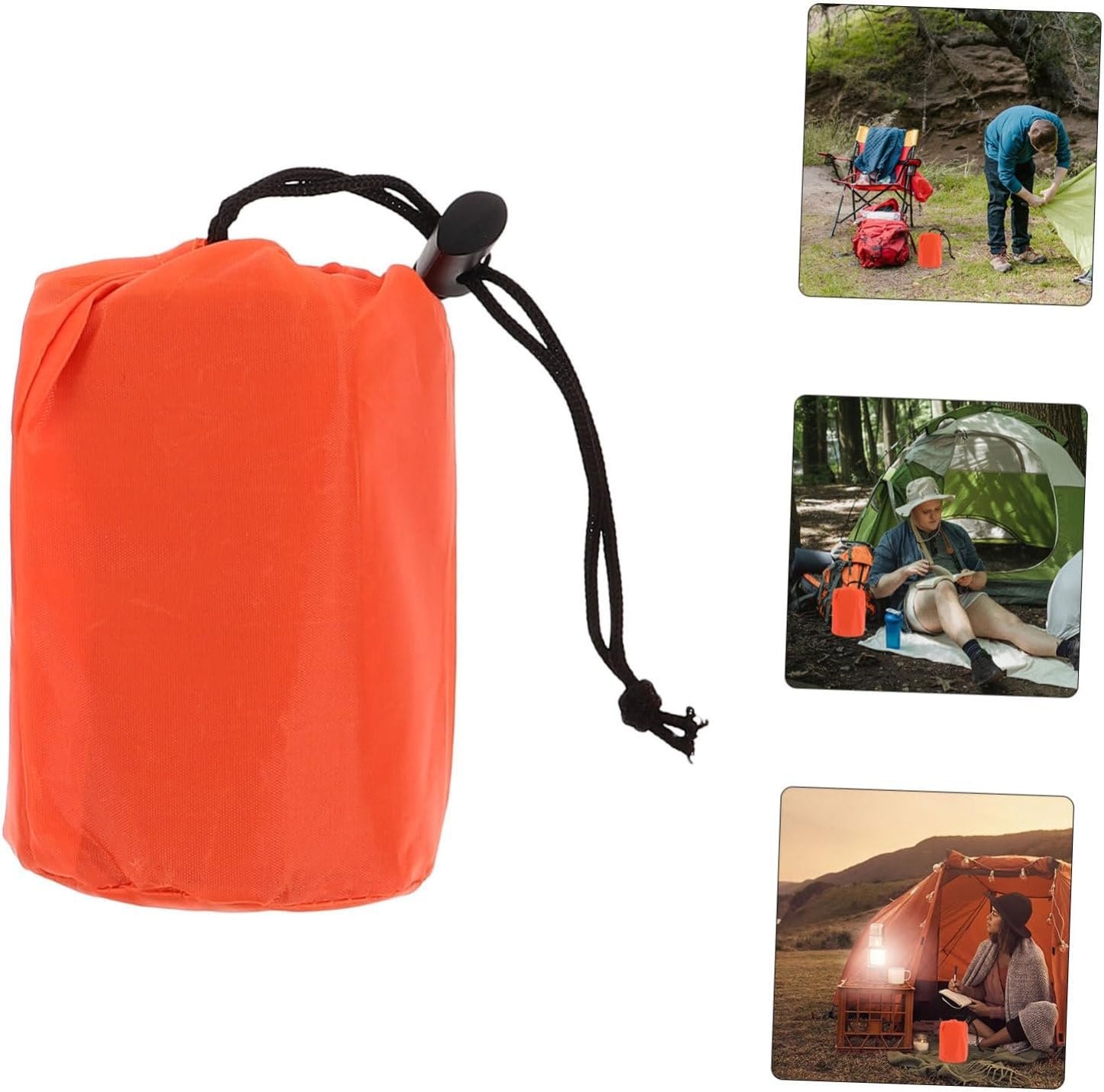 MOTHNUR 3-pc Portable Thermal Sleeping Set Camping Blanket Survival Blanket Tent Supplies Hiking Tent