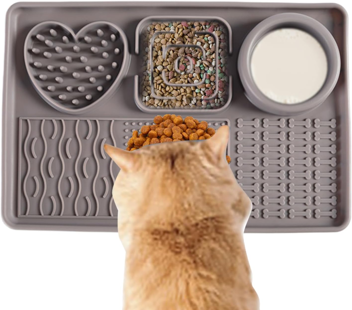 ccuzs Cat, Dog Slow Feeder, Silicone Pet Toy, Interactive Calming Aid Interactive Enrichment, Blue Ideal for Crate Travel Indoor Use, 11.81x7.87 Inches