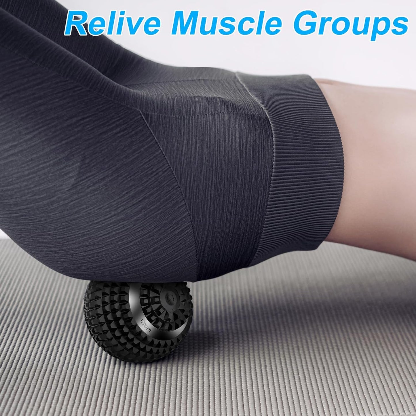 Uppye Vibrating Massage Ball for Physical Therapy and Workout Recovery, Ideal for Yoga, Deep Tissue Myofascial Release Tools - Back, Shoulder & Foot Muscle Massager (Black)