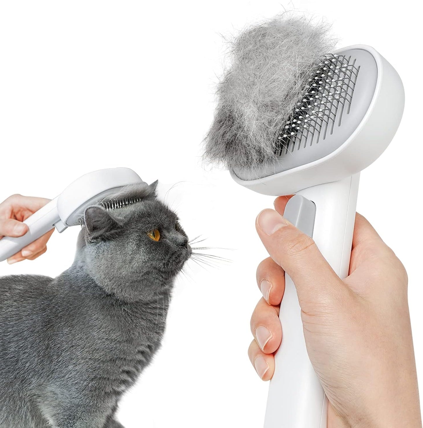 Cat Brush with Release Button, Cat Brushes for Indoor Cats Shedding, Cat Brush for Long or Short Haired Cats, Cat Grooming Brush Cat Comb for Kitten Rabbit Massage Removes Loose