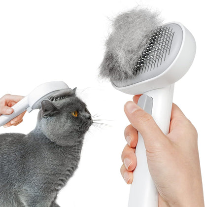 Cat Brush with Release Button, Cat Brushes for Indoor Cats Shedding, Cat Brush for Long or Short Haired Cats, Cat Grooming Brush Cat Comb for Kitten Rabbit Massage Removes Loose