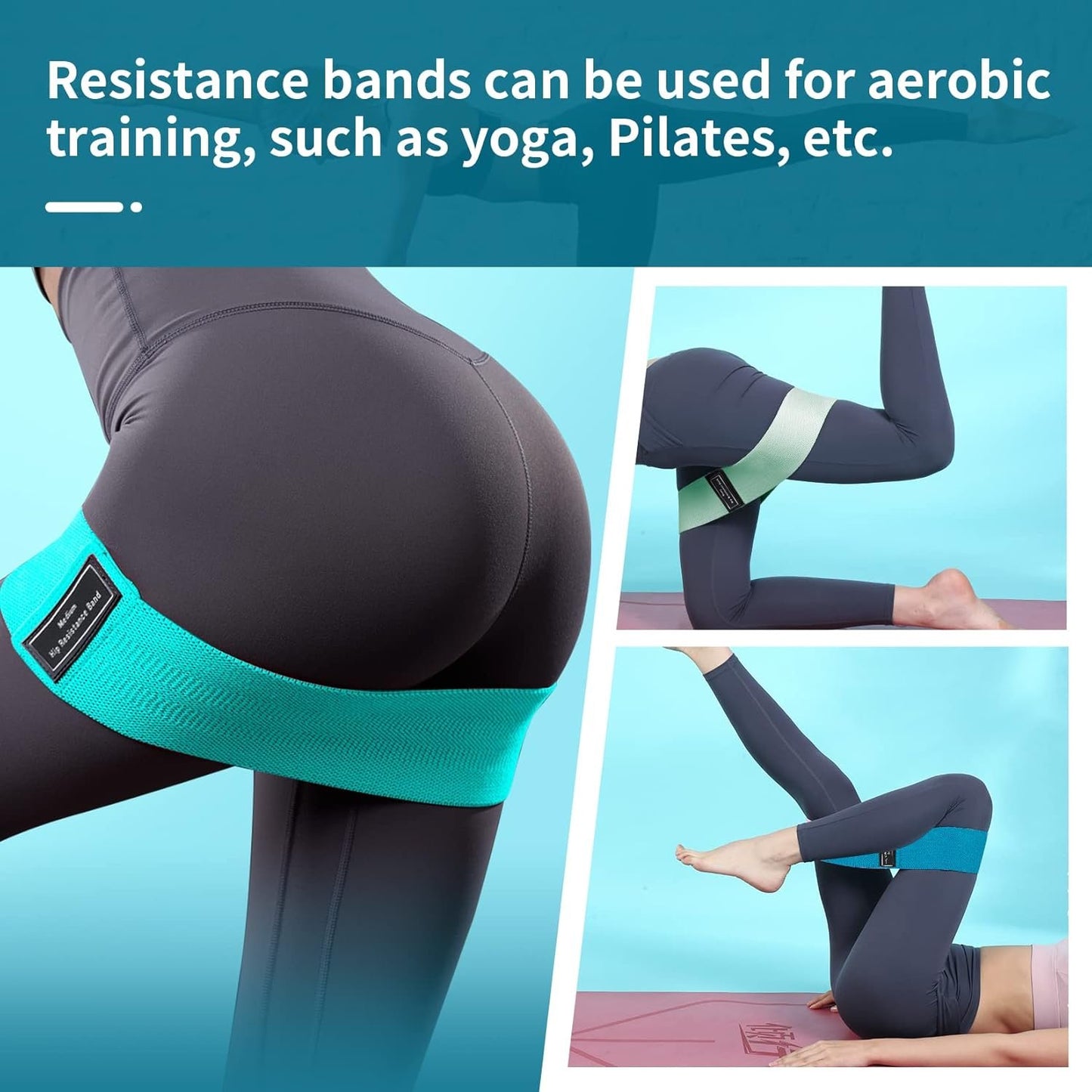 Houselog Resistance Bands Sets Portable Exercise Loops for Legs and Hip 3 Resistance Level Workout Weight Bands with Non-Slip Design Workout Flexbands for Home Gym Office Yoga Pilates