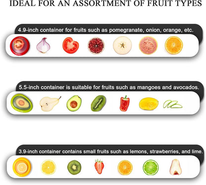 ANGEO Fruit Storage Containers for Fridge, Avocado Saver, Fruit and Vegetable Anti-Oxidation Storage Box, Set of 4 Reusable Refrigerator Storage Containers for Maintaining Freshness of Food