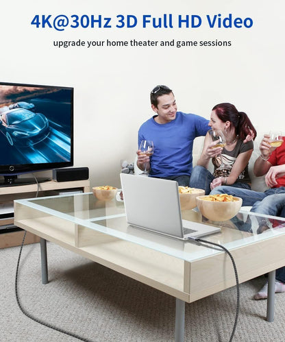 JSAUX 4K DisplayPort to HDMI Cable Adapter 10FT, DP to HDMI Male Video UHD 4K@30Hz/2K@60/1080P@120 Nylon DP to HDTV Uni-Directional Cord for Dell, Projector, Desktop, AMD, NVIDIA, Lenovo, HP, ThinkPad